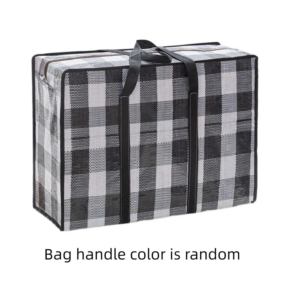 Large Capacity Quilt Clothes Storage Bag Grid Luggage Packing Bag Moving Package Bag  Pillow