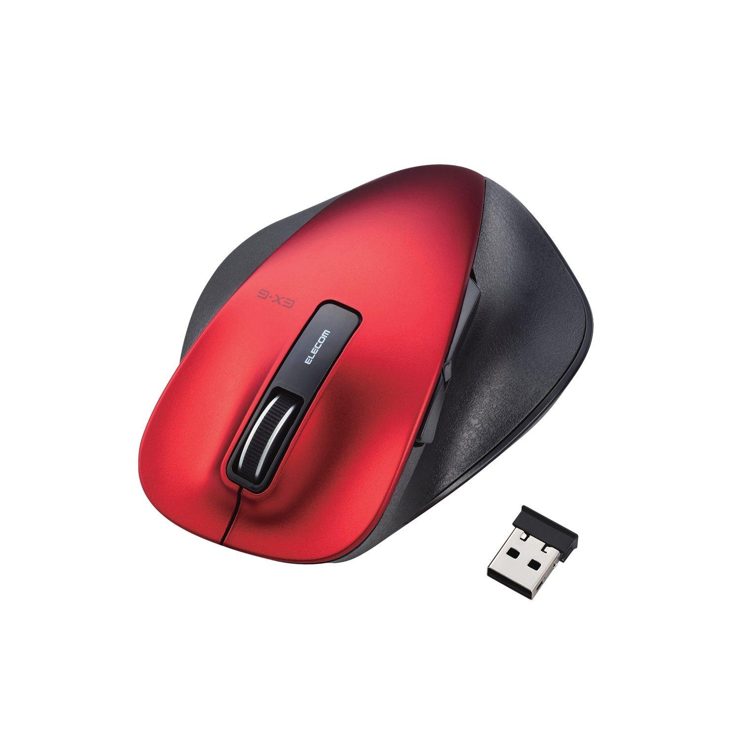 

Бездротова миша ELECOM, розмір L, 5 кнопок із світлодіодним світлодіодом Back and Forward Grip Master Red (Приймач в комплекті) (Обладнані кнопки) M-XGL10DBRD червоний