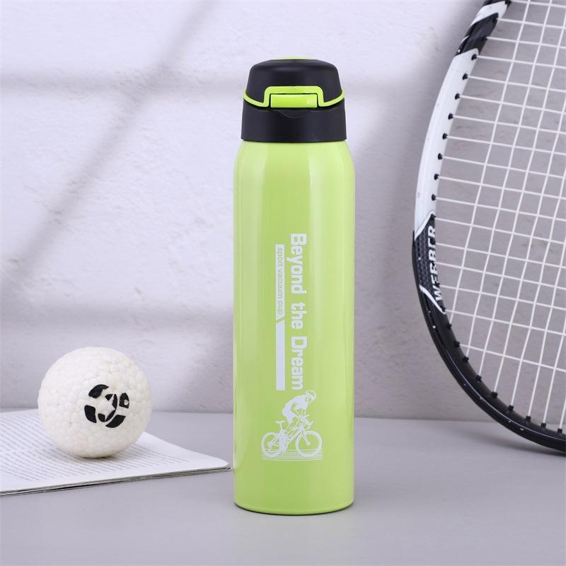 

500ML Stainless Steel Vacuum Insulated Water Bottle for Cycling Double Walled Thermo Mug with Straw Bicycle Hydration Simple Mug