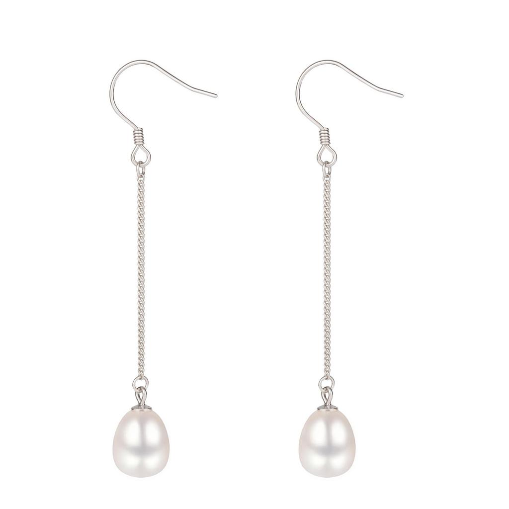 Elegante Ohrringe mit Quasten aus natürlichen Perlen für Damen - 925er Sterlingsilber, Xiaohongshu-Stil, Nischenmode.