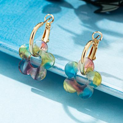Pendientes de Flores Exagerados de Moda para Mujer, Diseño de Nicho, Sentido del Color, Temperamento, Elegantes, Versátiles