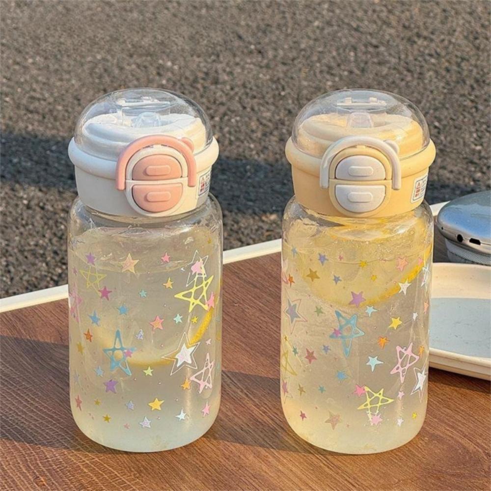 Plastic Straw Cup Transparent Clear Water Jugs Portable Travel Water Bottle