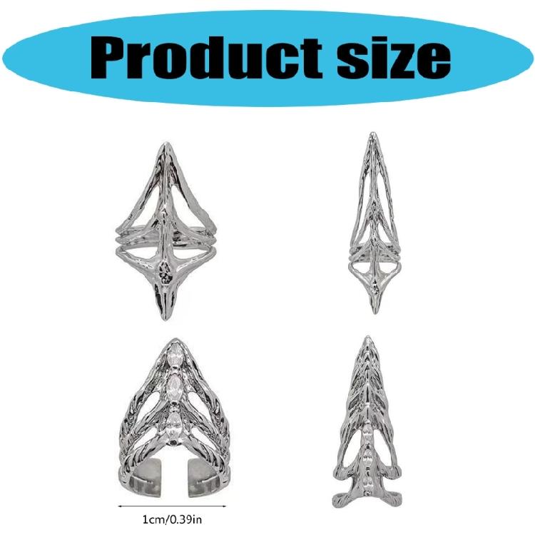 Finger Nail Tip Claw Rings Nail Jewelry Copper Texture with Adjustable Size for Fashion Women Seeking Elegance and Style