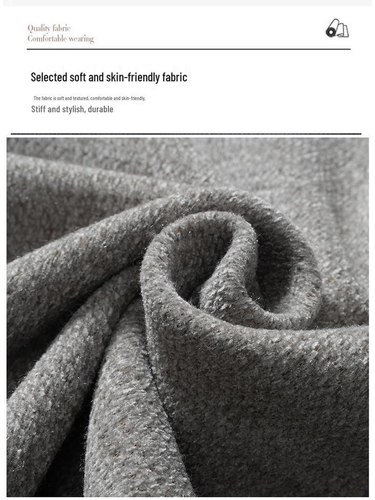 2025 Winter Men's High-End Fashion Knitted Sweater, Plus Velvet Thickened Long Sleeve Base Layer
