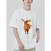Crewneck T Shirt White Frog Warrior Cartoon Print Casual Wear for Men and Women Daily Outfits Streetwear Fashion Summer Top