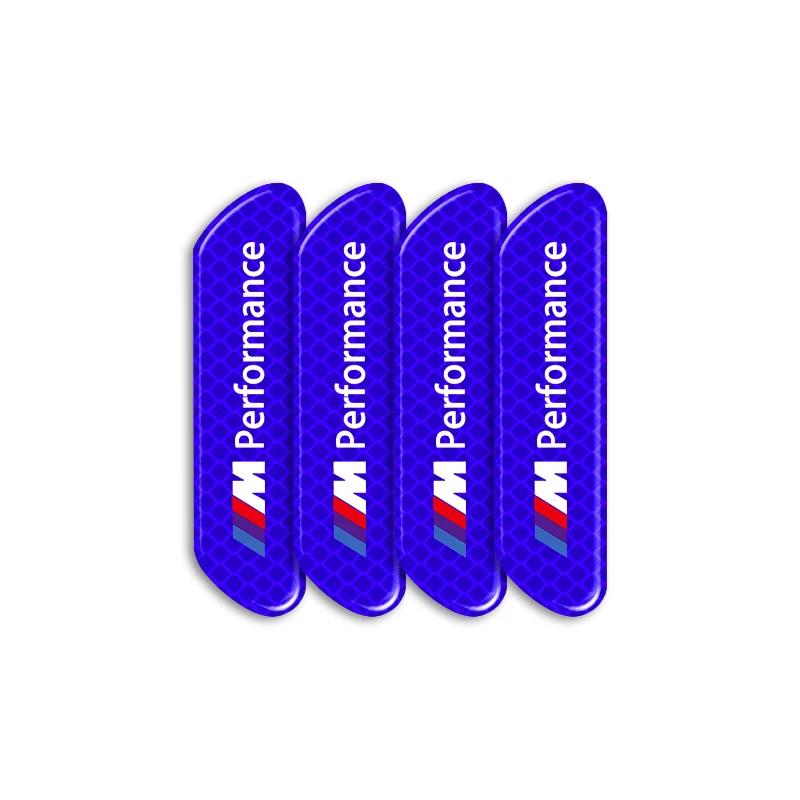 4PCS/set Car Reflective Strips Warning Stickers Car Styling for BMW M Performance M2 M3 M5 320 325 E28 E30 E34 E36 E39 E46 E52