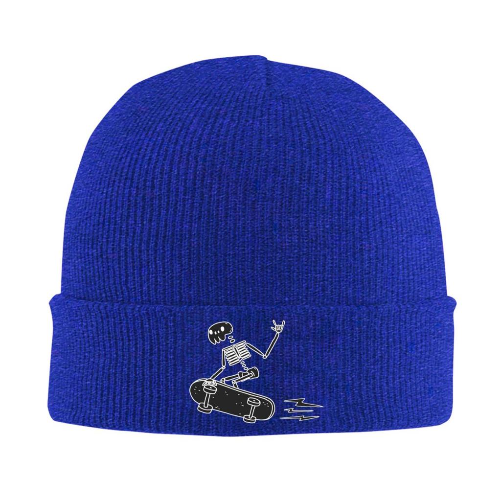 Cool Skeleton Skateboard Warm Knitted Cap Hip Hop Bonnet Hat Autumn Winter Outdoor Beanies Hats for Unisex Adult