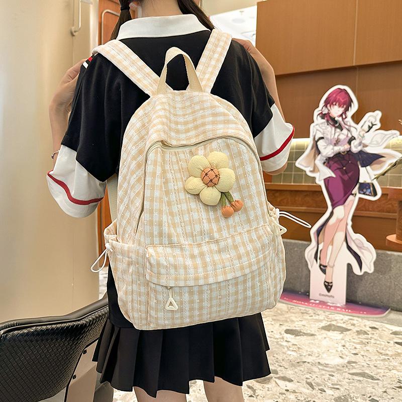 Japanese Ins Campus Forest Plaid Backpack for Girls  Middle School Girls High School Students  Lightweight School Bags  Versatile Backpacks