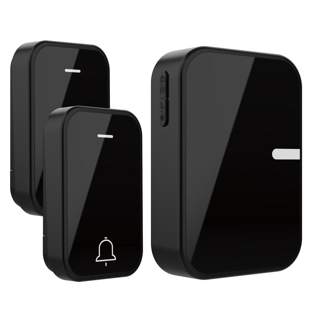 Black Mirror Battery Wireless Doorbell Household Digital Remote Control Music Doorbell Long-distance Elderly Beeper