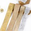 2M Christmas Ribbon Gold Silver Polyester Gliter Ribbon DIY Xmas Tree Bow Ornaments Kids Gifts Packaging Navidad Home Decoration