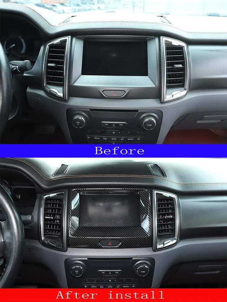 ABS Car Central Control GPS Navigation Panel Decoration Cover For Ford Everest Ranger 2015-2025 Interior Accessories