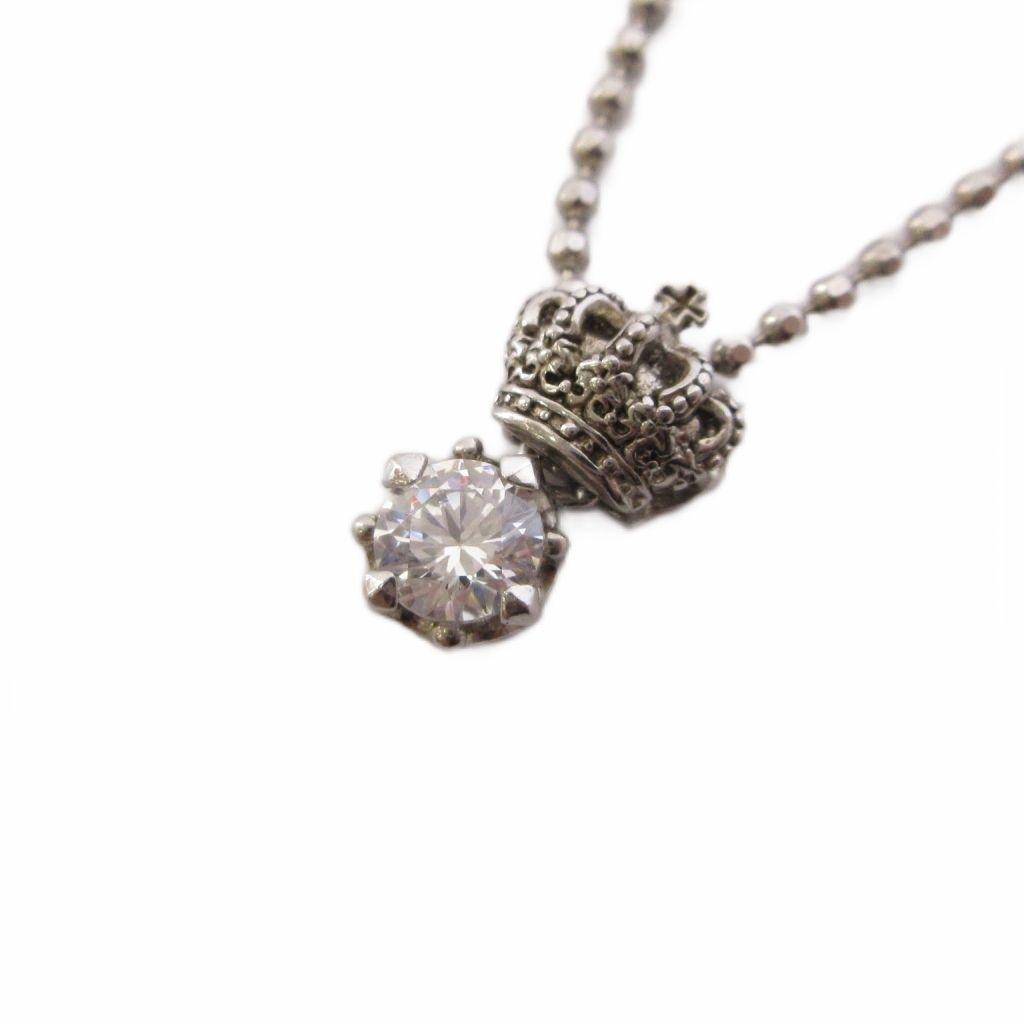 Used Justin Davis Justin Davis Necklace Pendant Crown Crown Chain 925 Silver /AN34