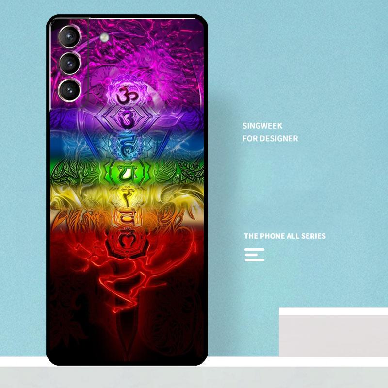 Mandala Chakra Yoga Case For Samsung Galaxy S25 Ultra S20 S21 S22 S23 S24 Ultra S9 S10 Plus S25 FE Phone Cover