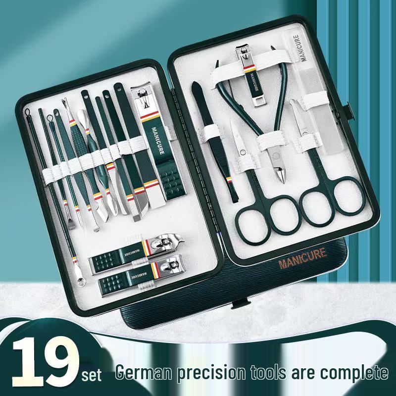 19-Piece Premium Stainless Steel Manicure Set with Eagle Beak Nail Clippers