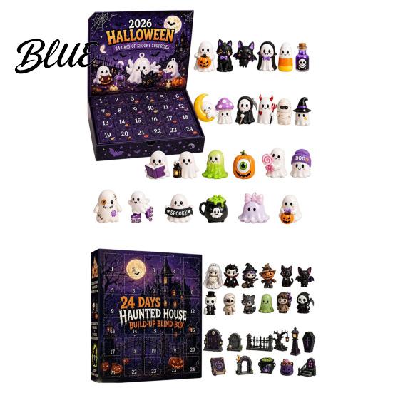 Safe Halloween Toys Countdown with Advent 2026 Calendar for Kids 24 Days Gift Collectible Mini Figures Spooky Doll Figurines