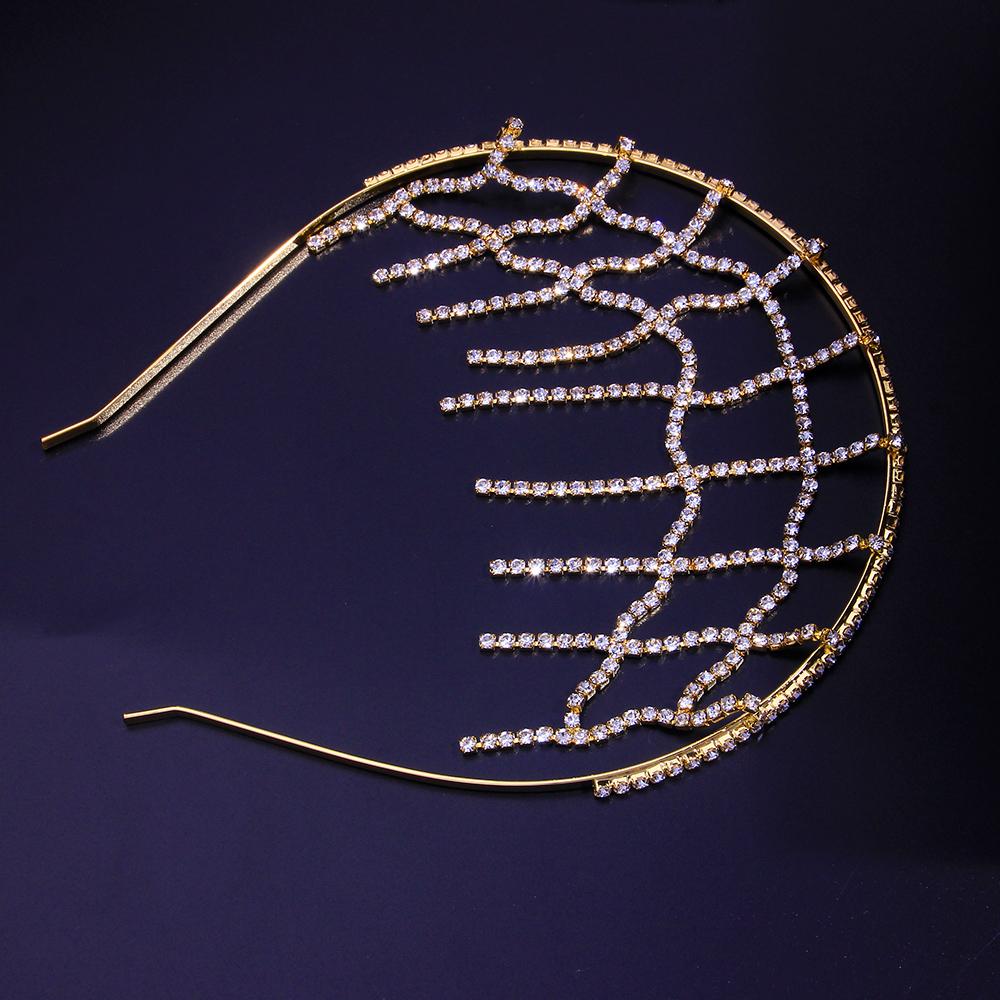 StoneFans Multilayer Head Chains Jewelry Silver Color Link Headband for Women Rhinestone Bridal Wedding Hair Accessories Gift