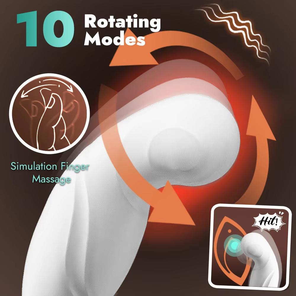 Male Prostate Massager Anal Vibrator Perineum Stimulator Rotating Butt Plug with Ring Remote Control Man Gay Mastubator Sex Toy