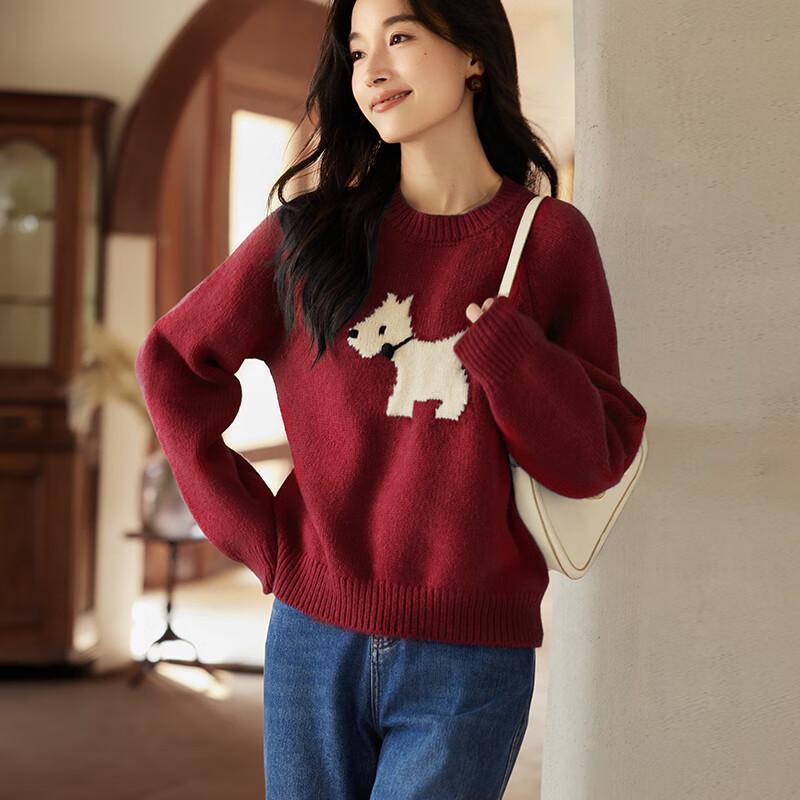 

VICTORIA&VERA Женский зимний жаккардовый вязаный свитер с щенком