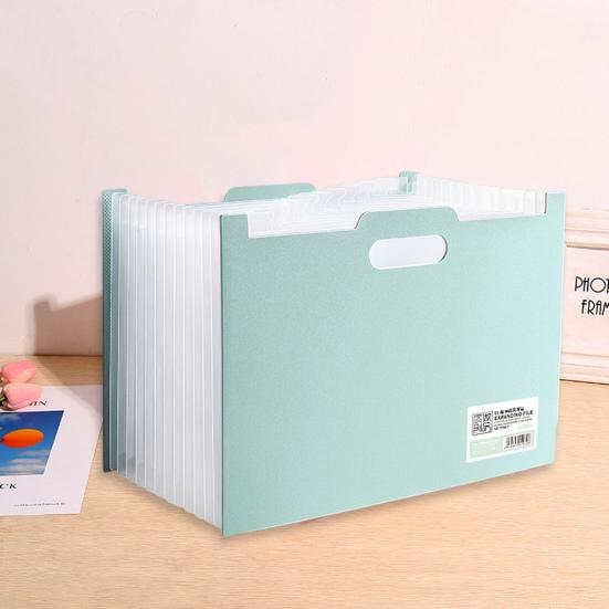 Akkordeon-Dateiordner, erweiterbarer vertikaler Datei-Organizer, 13 Taschen, Ordner mit farbigen