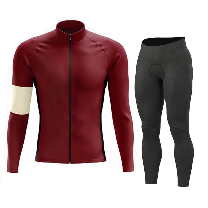 Men Spring Breathable Cycling Clothing Set Ropa Ciclismo Autumn Long Sleeve Outdoor Cycling Jersey Set MTB Bicycle Clothes