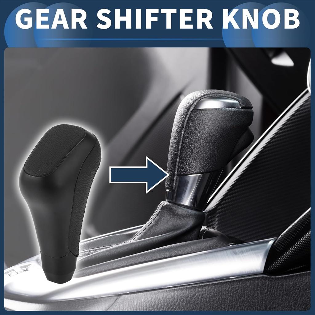 Automatic Gear Shifter Knob, Automotive Gearbox Stick Shifter Lever Knob for Toyota 4Runner 2012-2021 Plastic Faux Leather Black, 1 Pc