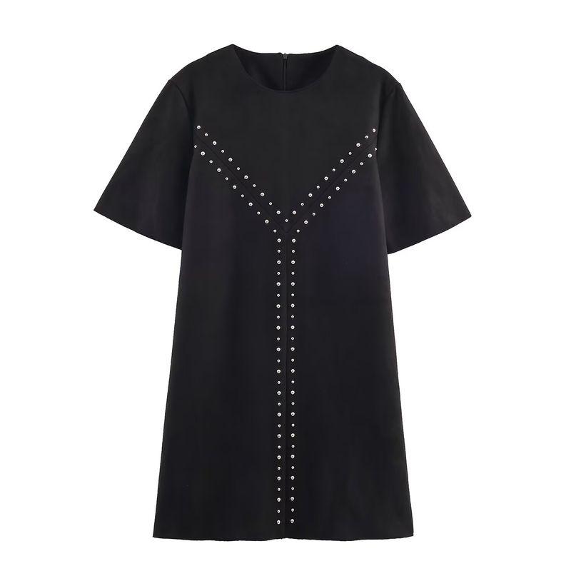 Za Autumn New Women clothes 2025 Western Style Fashion Suede Effect Rivet Dress 1058632 716