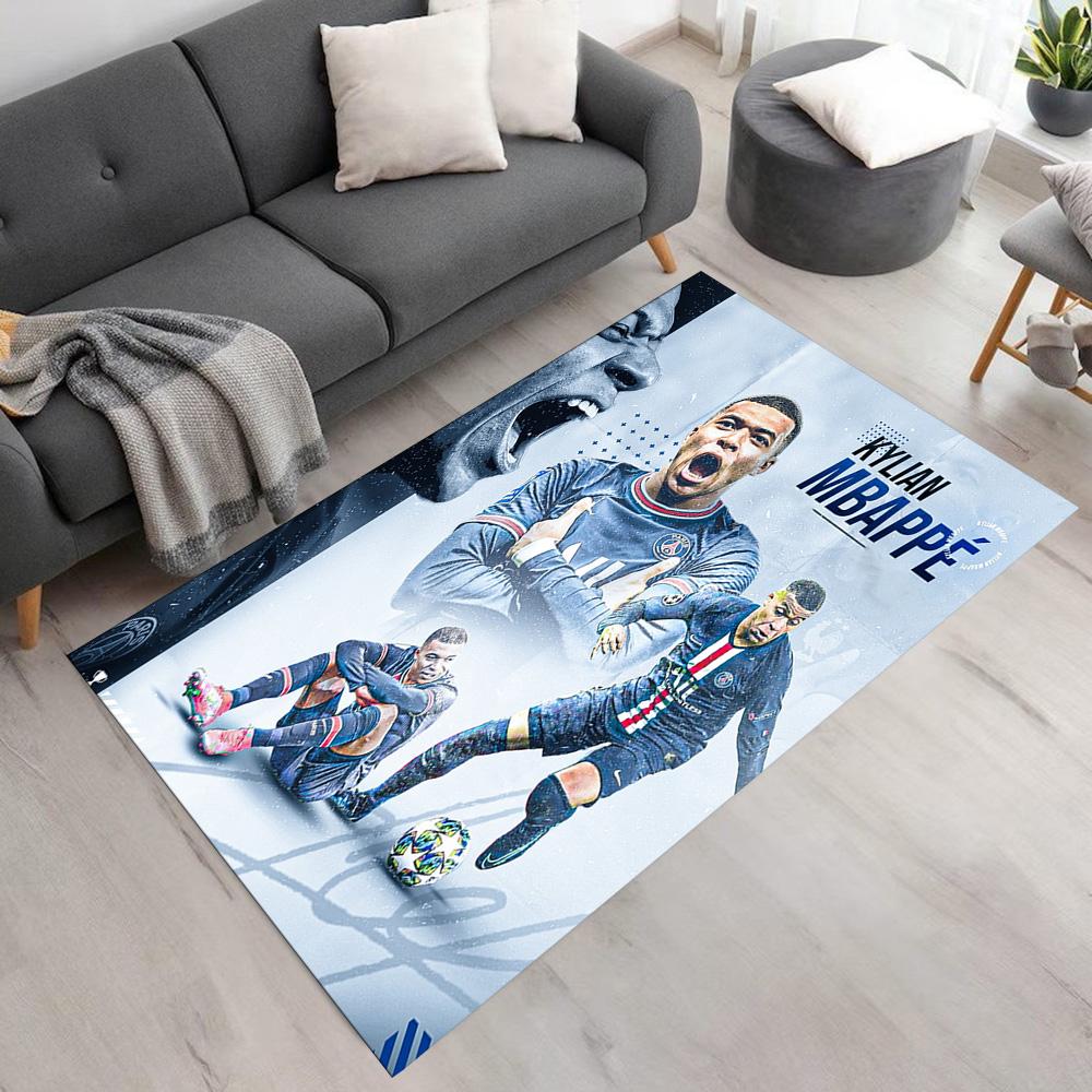Star Player Kylian Mbappé Floor Mat Design for Living Rooms Bedrooms Decorate Room Balcony Anti-slip Rug Office Home Decor