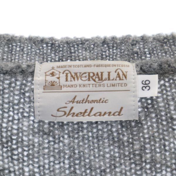 Made In the UK Long Sleeve V Neck Sweater 36 Gray Knit Men's Used
