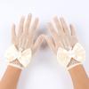 1 Paar Spitze Mädchen Formelle Handschuhe Stilvolle Bequeme Stoff Fäustlinge für Hochzeitskleider und Andere Besondere Anlässe