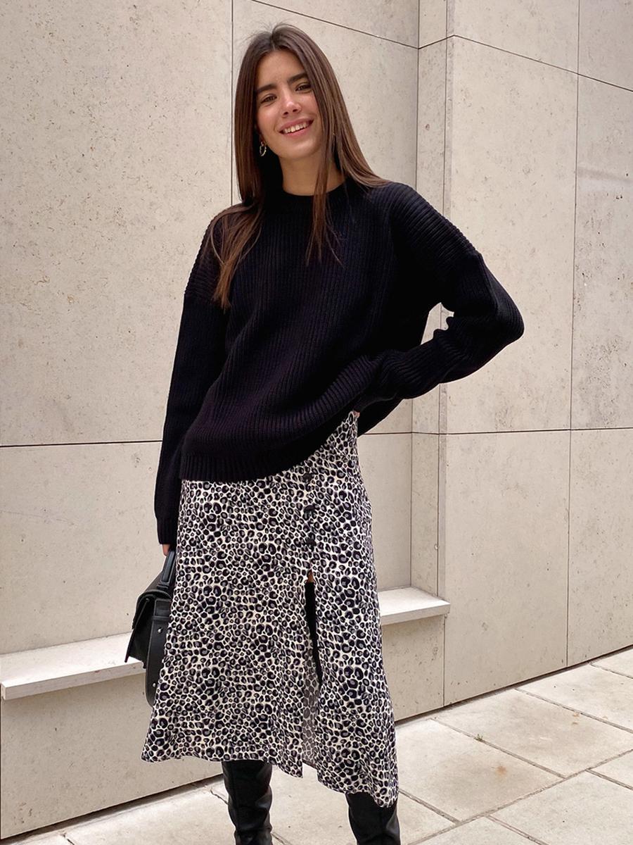 MIEGOFCE весенний новый женский вязаный пуловер с длинными рукавами и воротником, повседневные однотонные топы