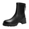 Platform Martin Boots Women's British Style 2025 New Autumn and Winter Thick Heel Medium Tube Women's Boots Soft-sided High-heeled Short Boots