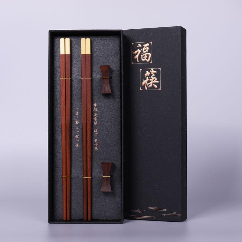 Alta Qualidade Premium Sândalo Vermelho Natural Palitos de Chopsticks Embalagem Caixa de Presente Talheres Domésticos Conjunto de Talheres Palitos de Chopsticks Chineses
