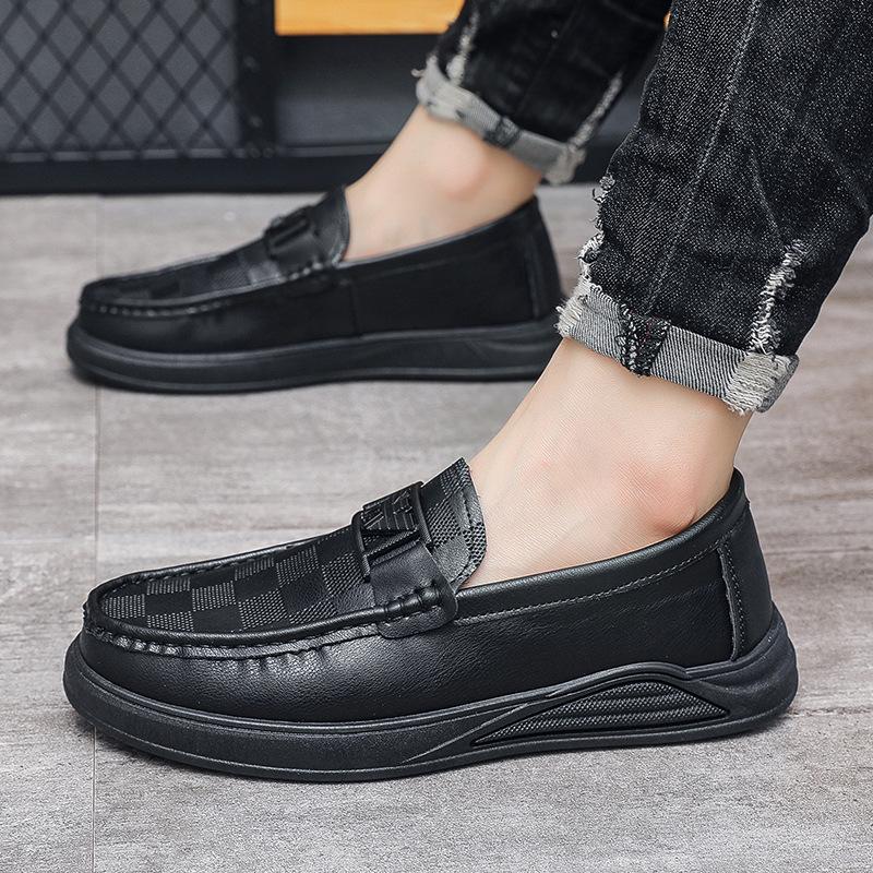 Men's shoes autumn and winter new men's casual leather shoes men's British wind shoes men's one-pedal leather shoes men