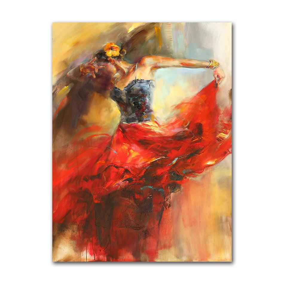 Art Oil Canvas Painting Vintage Figure Posters And Prints Wall Art Picture Modern Hme Decoration Spanish Flamenco Beauty Dancer