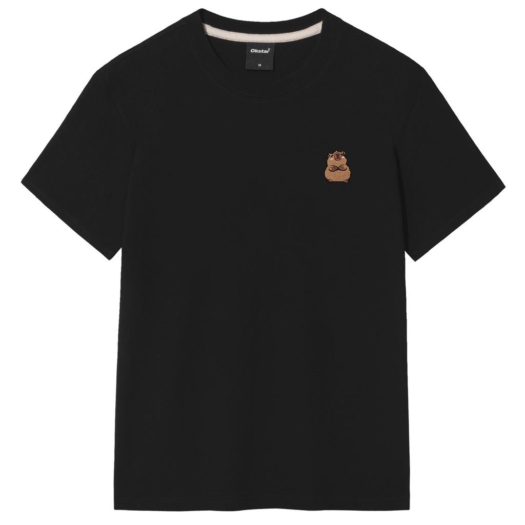 OKSTAR Capybara Embroidered Short Sleeve T-Shirt (Type C)