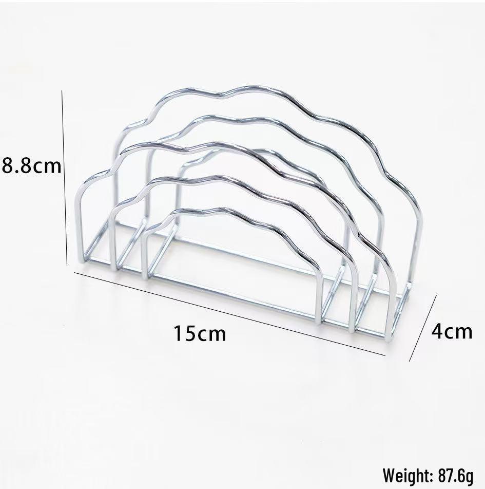 Nordic Minimalist Wrought Iron Paper Towel Holder with Semicircular Design for Napkins and Table Numbers