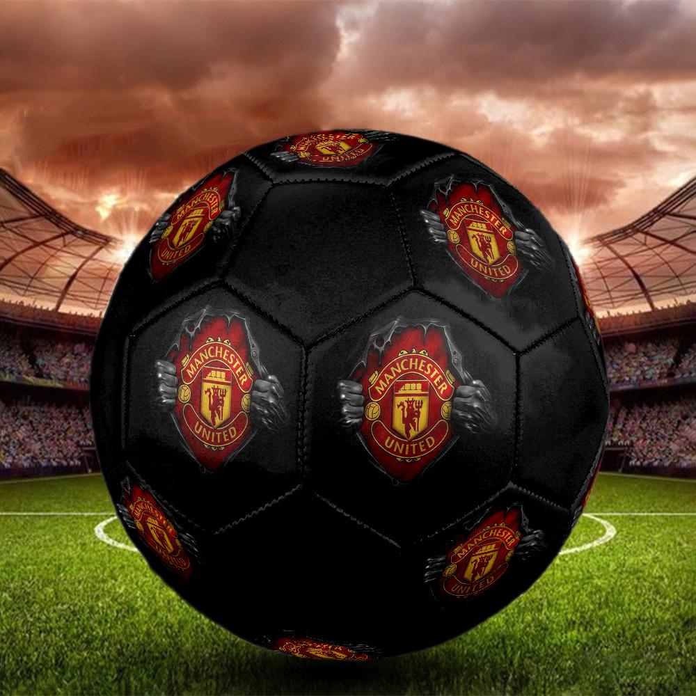 Manchester United Soccer Ball Colorful All Ages Machine Stitched PVC Competition Ready Durable High-Bounce.SIZE5