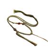 Tibetan Handmade Adjustable Thangka Pendant Necklace with Dzi Bead and Amber Jade Cord