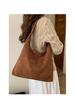 Women's Large Capacity Suede Leather Tote - 2024 Casual Autumn/Winter Shoulder Bucket Bag
