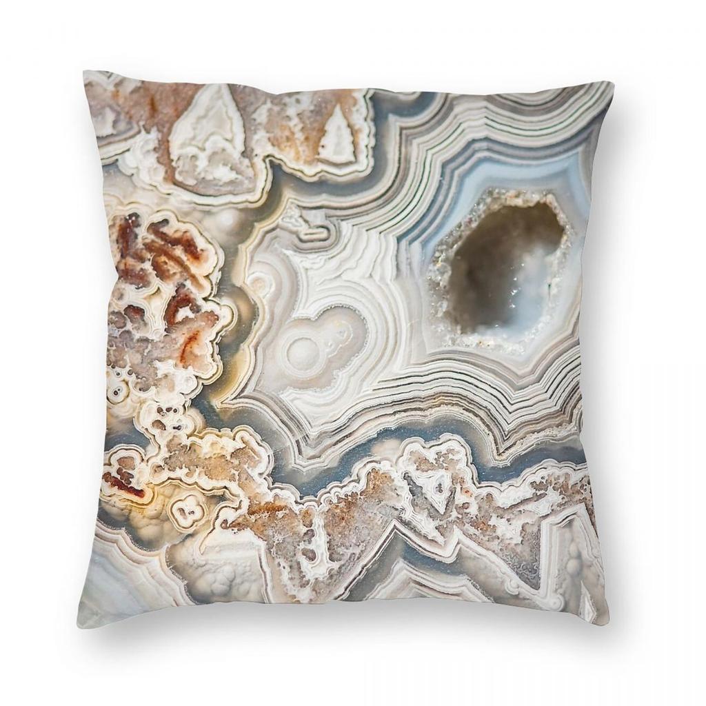 Abstract Agate Geode Square Pillowcase Polyester Linen Velvet Pattern Zip Decorative Pillow Case Home Cushion Case