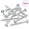 Wood Screw 12 Pcs Silver 9.8 X 53 Mm Steel