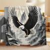 Eagle Soaring Sky Digital Print Throw Blanket - Ultra-Soft, Warm & Cozy Polyester Blend, Perfect for Bed, Sofa, Travel