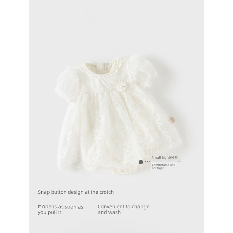 David Bella Baby Girl Jumpsuit 2026 Summer New Style Newborn Sweet Romper Baby Mesh Romper