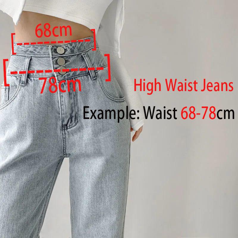Yüksek Bel Gevşek Rahat Kot Kadınlar için Streetweet Moda Düz Pantolon Anne Kot Yıkanmış Kot