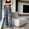 Ice silk wide-leg pants women's summer thin new Chinese ink cool pants high-waisted casual pants trousers women's clothing