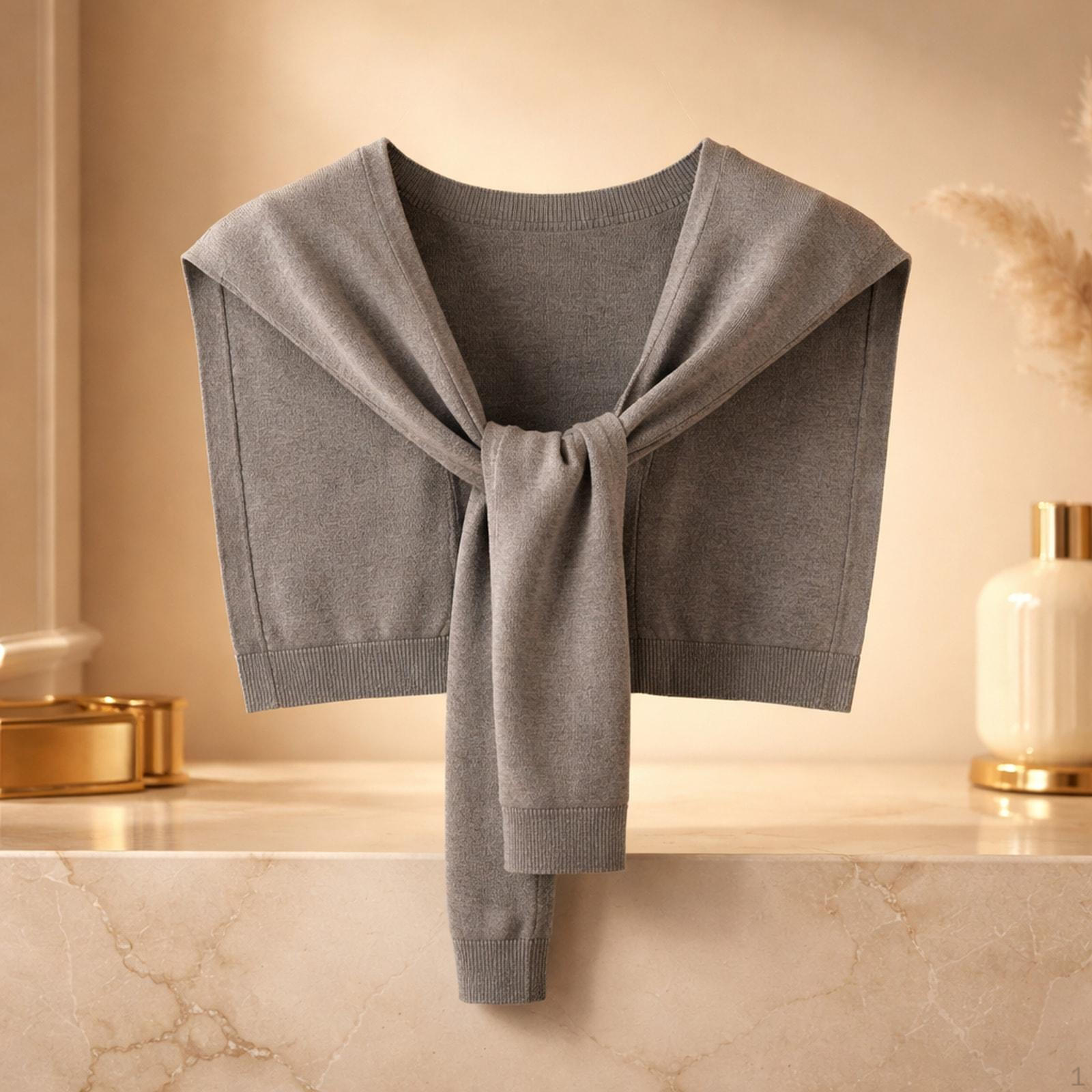 

Elegant Knit Shawls for Women, Accessories The Shoulders And Top. серый