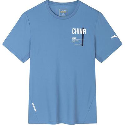 Quick-Drying Breathable Round Neck Short Sleeve T-Shirt Men Tops Expedition-Blue 152327154-2