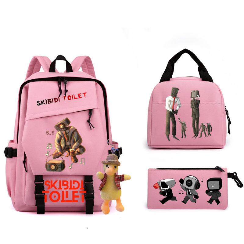 2023 Cross-border New Product Skibidi Toilet Man Spoof School Bag Elementary School Student Backpack Satchel Pencil Bag