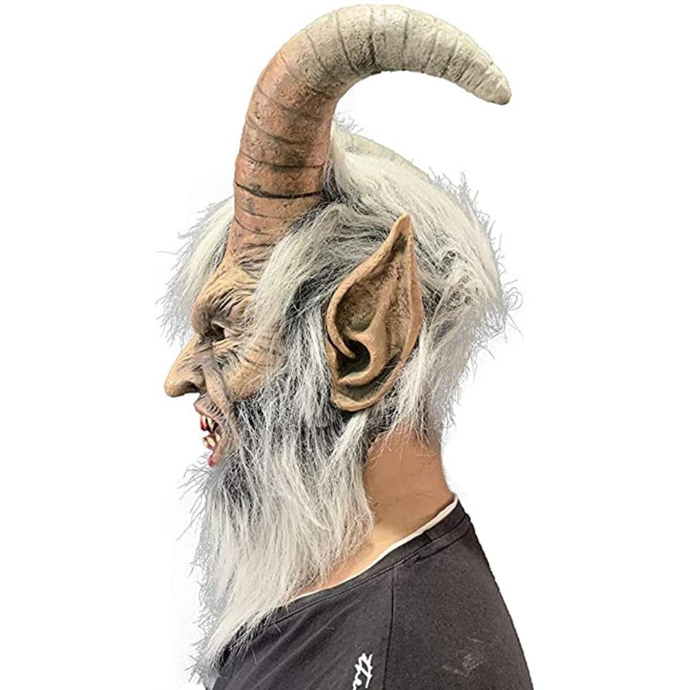 Horned Lucifer Mask Halloween Cosplay Role Play Prop One Size