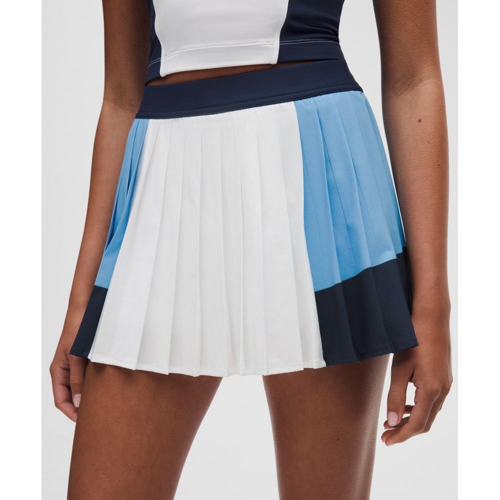 Lullulemon Coat Champ Pleated High-Rise Tennis Skirt Wht Oave Clbl